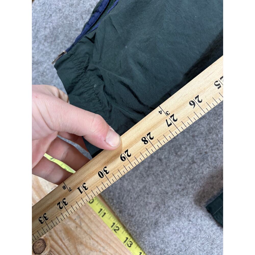 VINTAGE 90s Abercrombie Track Pants Mens Green Straight Leg Windbreaker Medium - Picture 5 of 7